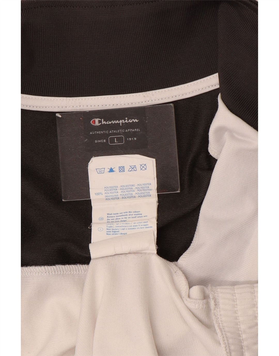 Champion Herren-Trainingsanzug-Top-Jacke, großes schwarzes Farbblock-Polyester