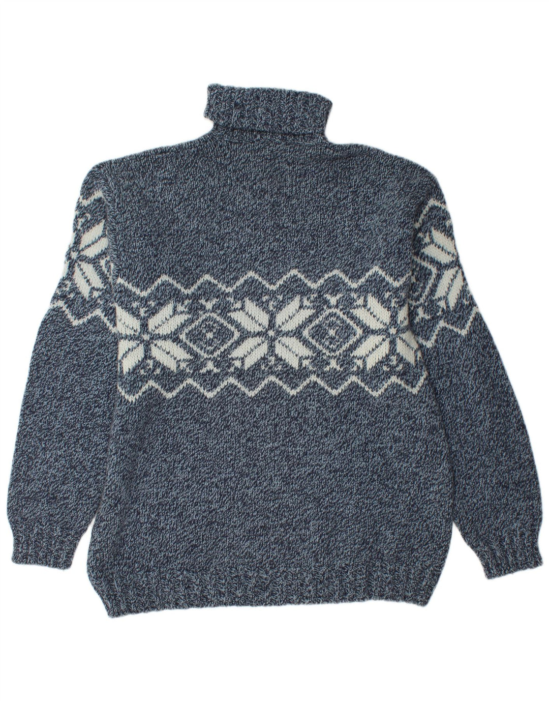 Barbieri Herren Rollkragenpullover XL Marineblau Fair Isle