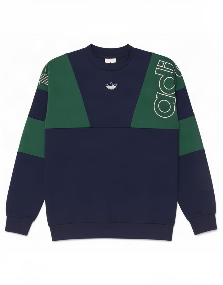 Adidas Herren Grafik-Sweatshirt-Pullover, klein, marineblau, Farbblock-Polyester