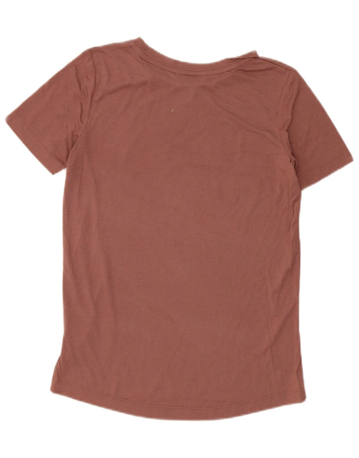 Nike Damen Grafik T-Shirt Top UK 6 XS Braun Polyester