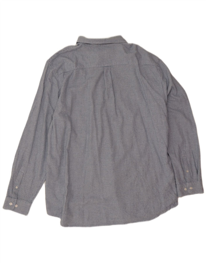 Marks & Spencer Herren-Flanellhemd 2XL, blaue Hahnentritt-Baumwolle