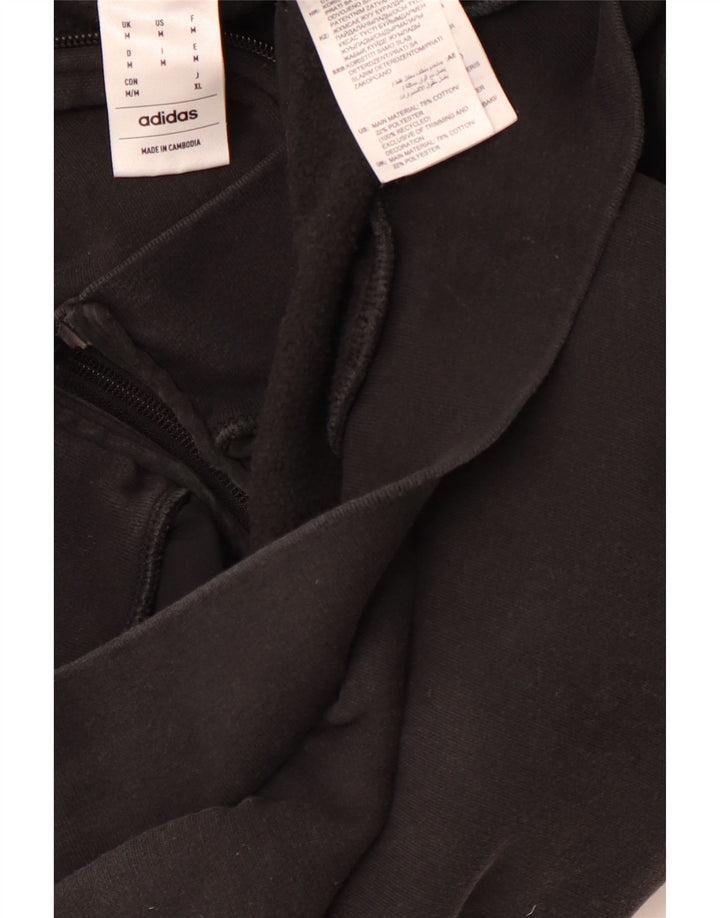 ADIDAS Herren-Kapuzenpullover mit Reißverschluss, mittelschwarz, Baumwolle