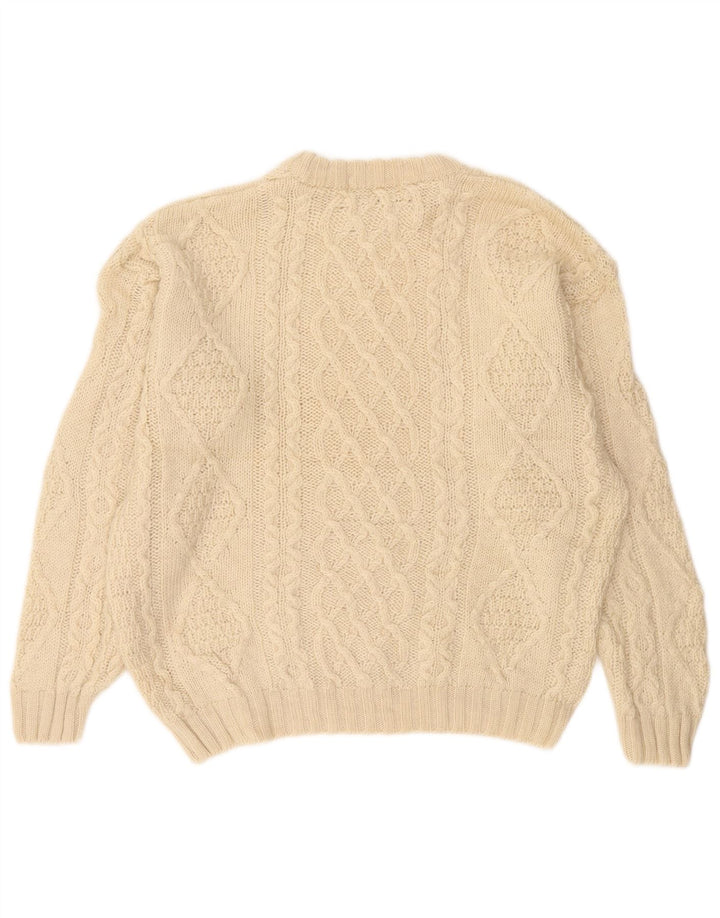Marks & Spencer Herren-Pullover mit Rundhalsausschnitt, 2XL, beige Wolle