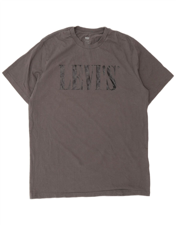 Levi's Herren Relaxed Graphic T-Shirt-Oberteil aus mittelgrauer Baumwolle