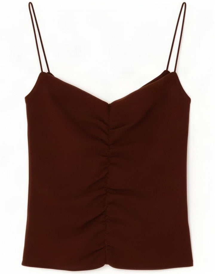 Zara Damen Crop Cami Top UK 8 Small Braun
