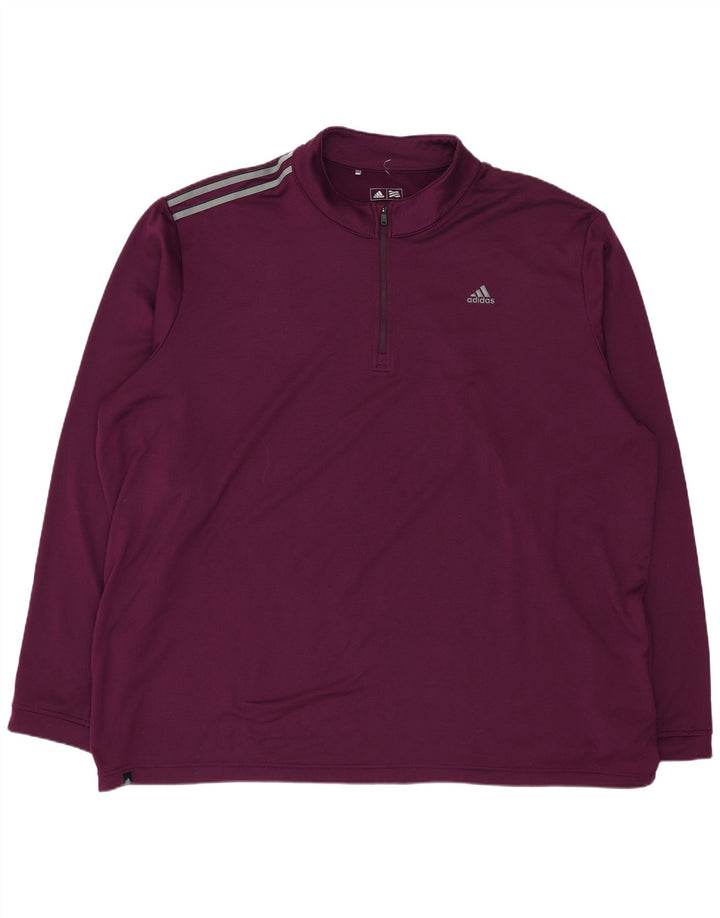 Adidas Herren-Pullover-Trainingsanzug mit Reißverschluss, 2XL, lila, Polyester
