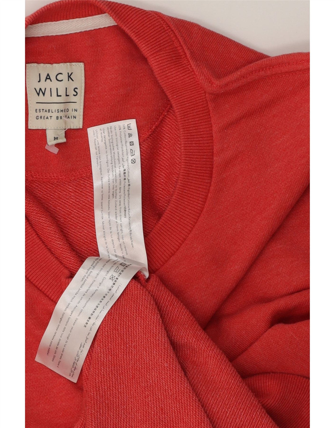 Jack Wills Herren-Sweatshirt mit Grafik, mittelrote Baumwolle