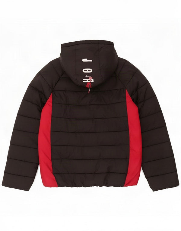 Jordan Jungen gepolsterte Jacke mit grafischer Kapuze, 13–14 Jahre, XL, Schwarz, Farbblock