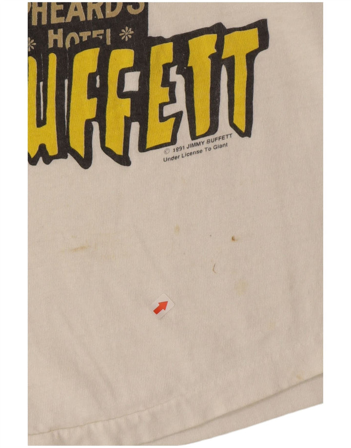 Vintage Herren Jimmy Buffet Grafik T-Shirt Top Große weiße Baumwolle