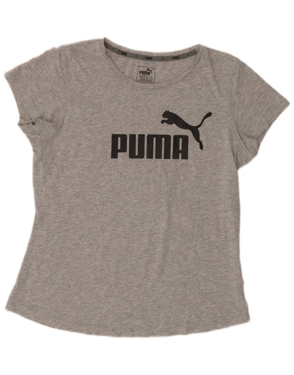 Puma Damen Graphic T-Shirt Top UK 12 Mittelgrau