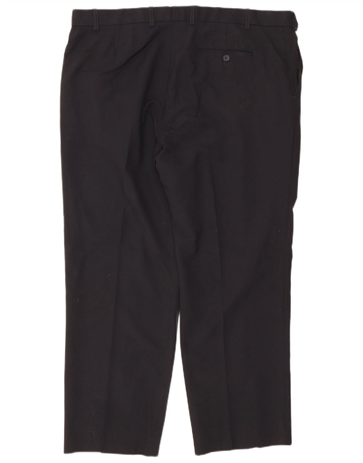 Marks & Spencer Herren-Anzughose mit gerader Passform und normaler Passform, W42, L29, Schwarz