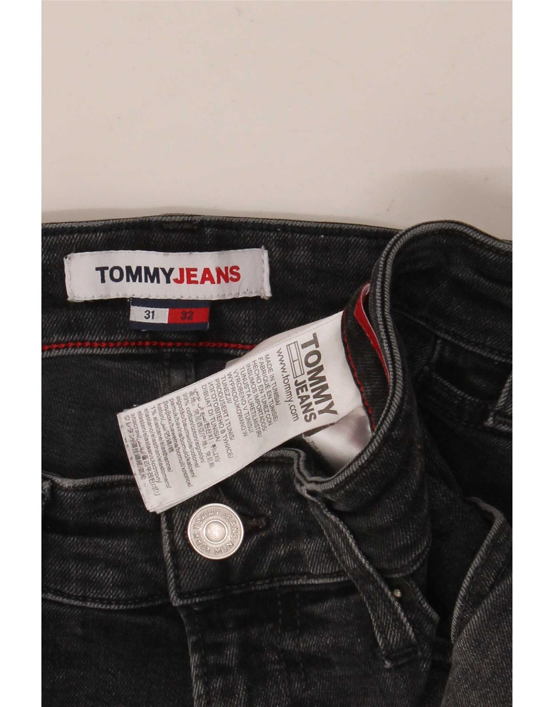 Tommy Jeans Herren Slim W31 L32 Graue Baumwolle