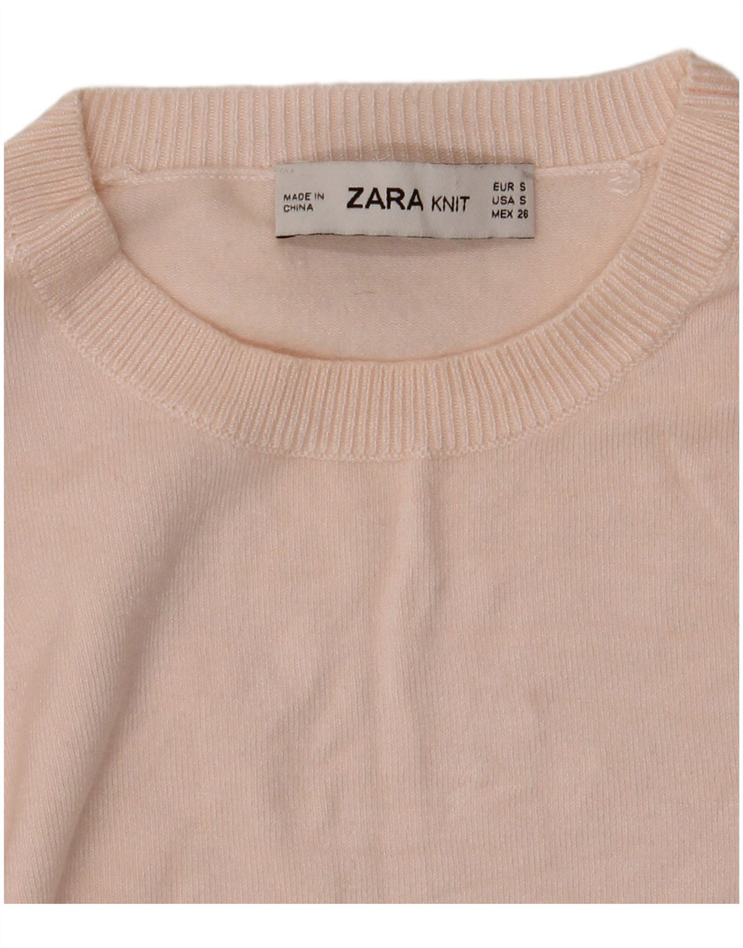 Zara Damen-Pullover mit Rundhalsausschnitt, Gr. 8, Rosa