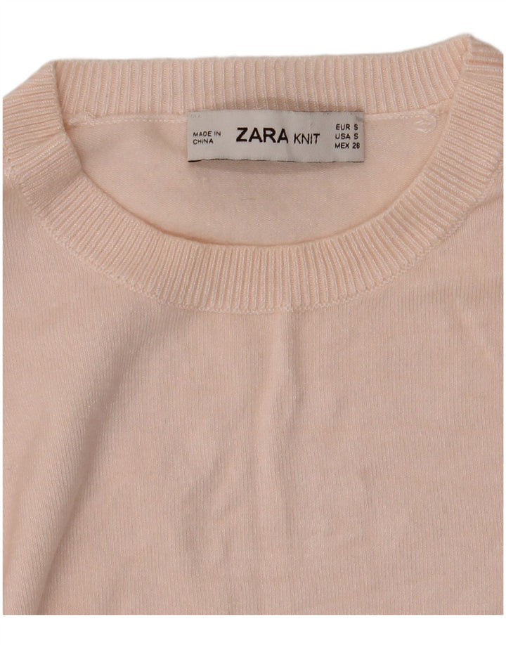 Zara Damen-Pullover mit Rundhalsausschnitt, Gr. 8, Rosa