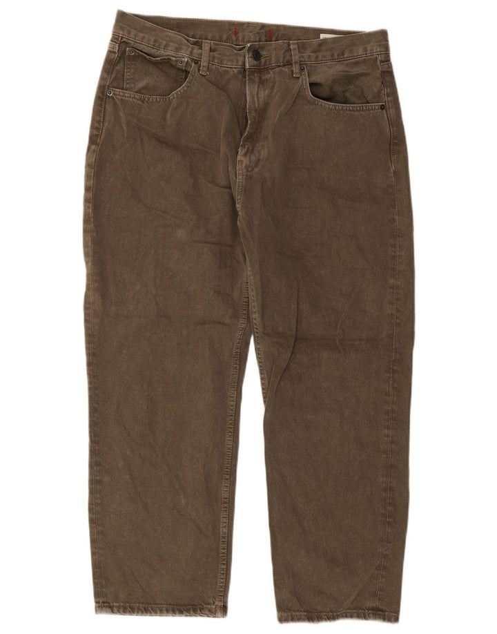 Zara Damen Straight Jeans EU 46 2XL W36 L26 Khaki