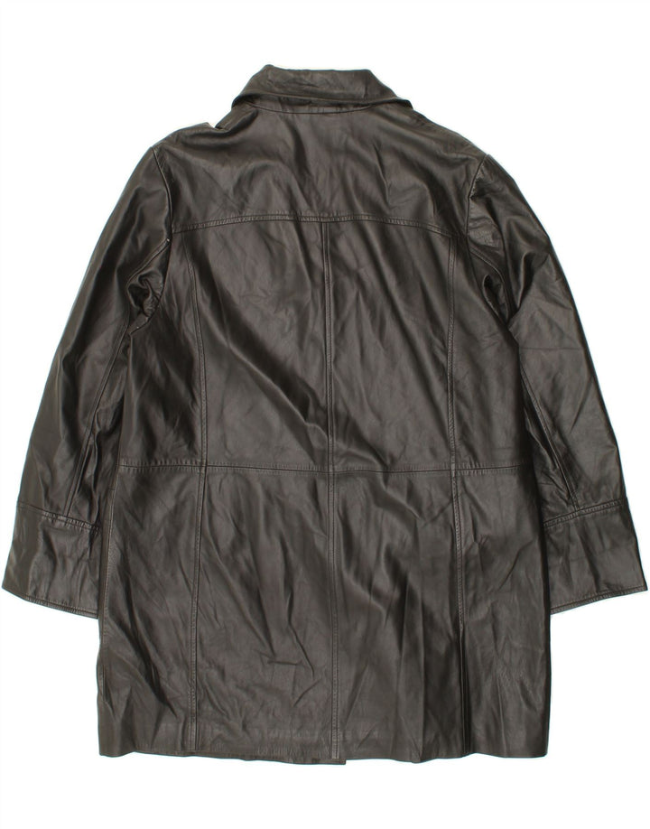 VINTAGE Womens Leather Coat IT 49 XL Black Leather Vintage Vintage and Second-Hand Vintage from Messina Hembry 