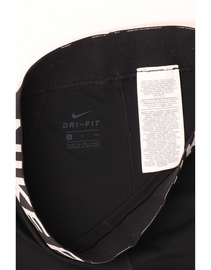 Nike Damen Graphic Sport Shorts UK 8 Small Schwarz Polyester