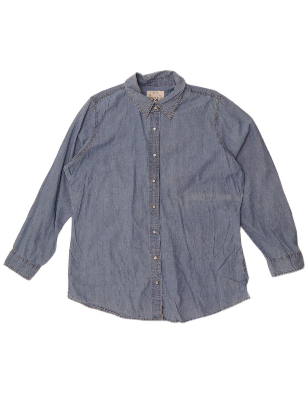 Izod Damen Jeanshemd UK 16 Large Blau Baumwolle