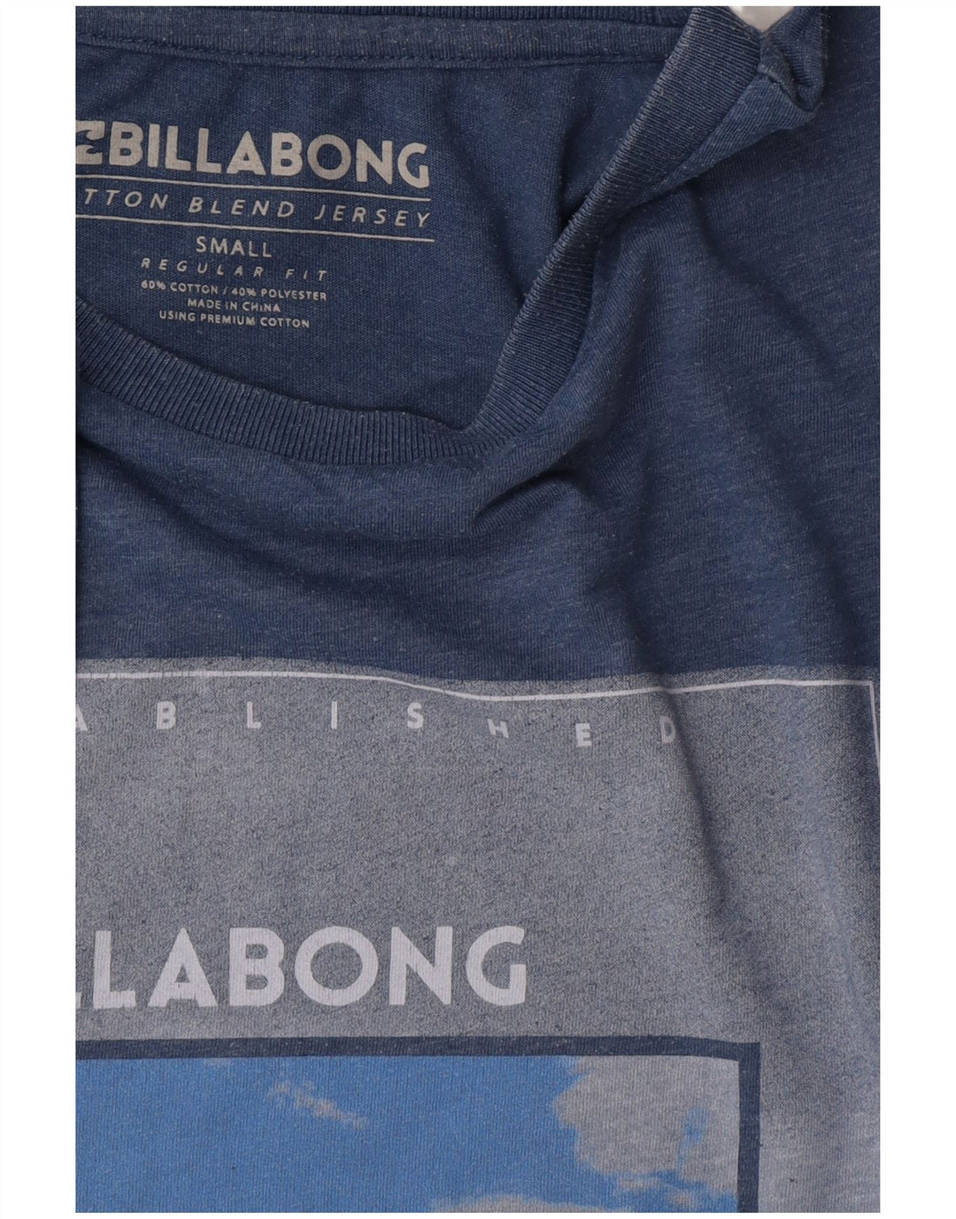 Billabong Herren-T-Shirt mit normaler Passform, Grafik, Größe S, Blau, Baumwolle