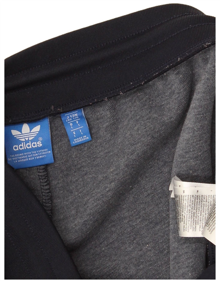 Adidas Herren-Trainingsanzug mit Grafik, Größe L, Marineblau, Polyester