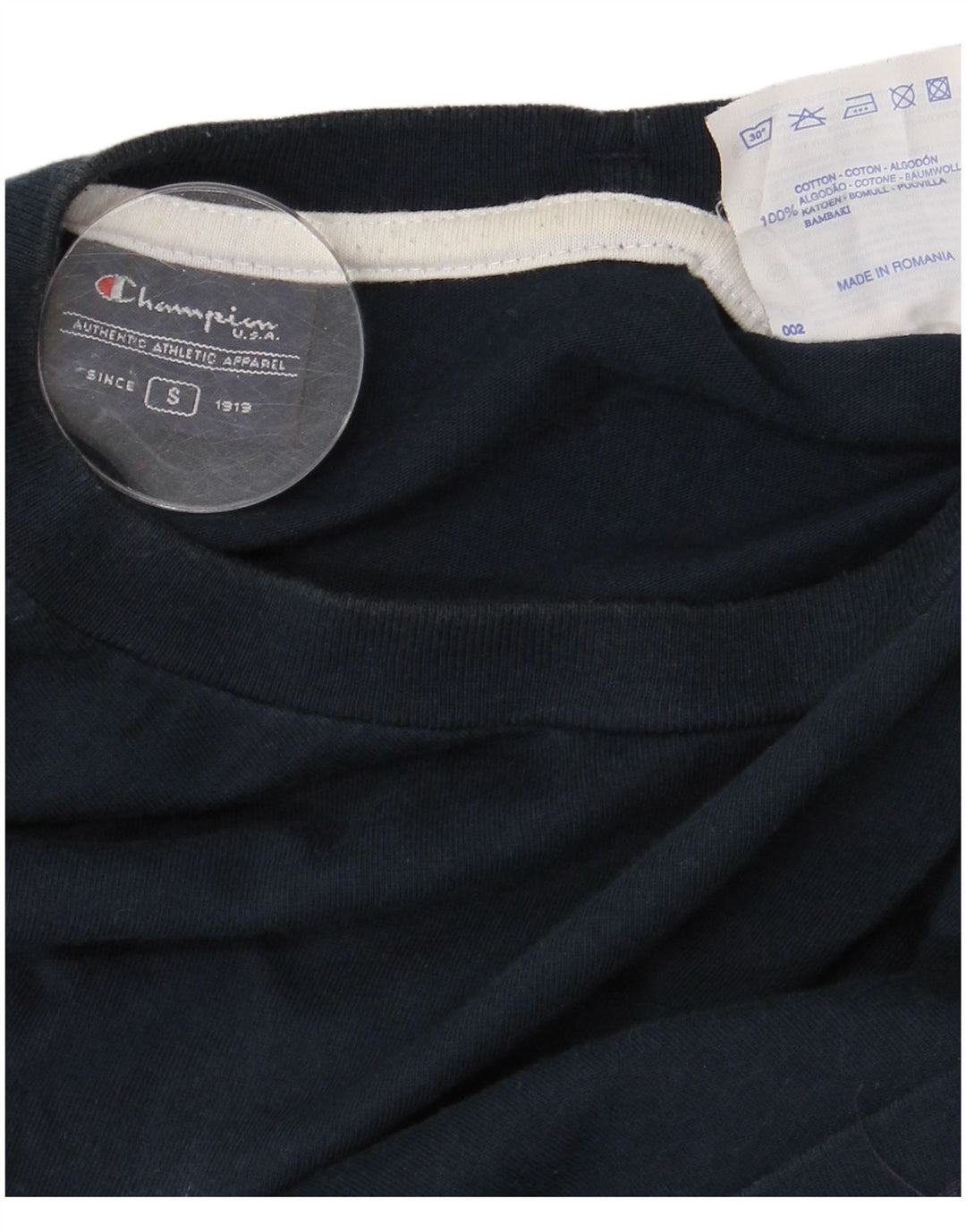 CHAMPION Herren-T-Shirt mit Grafik, Größe S, marineblau, Baumwolle
