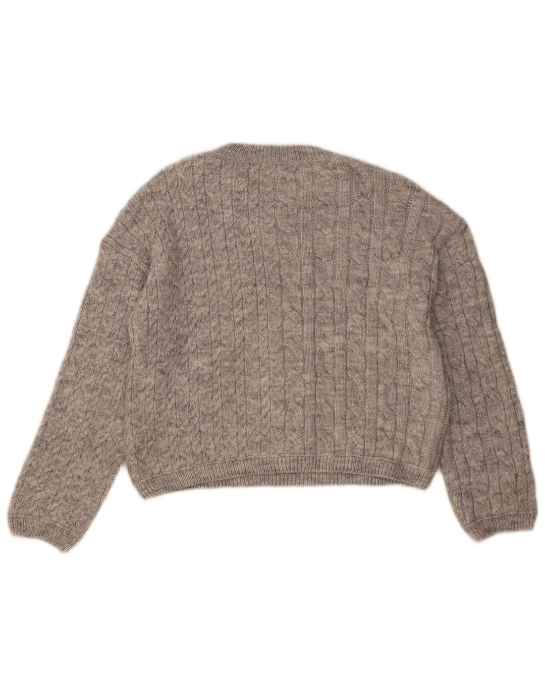 Marks & Spencer Damen Crop Crew Neck Pullover Pullover UK 10 Small Grau