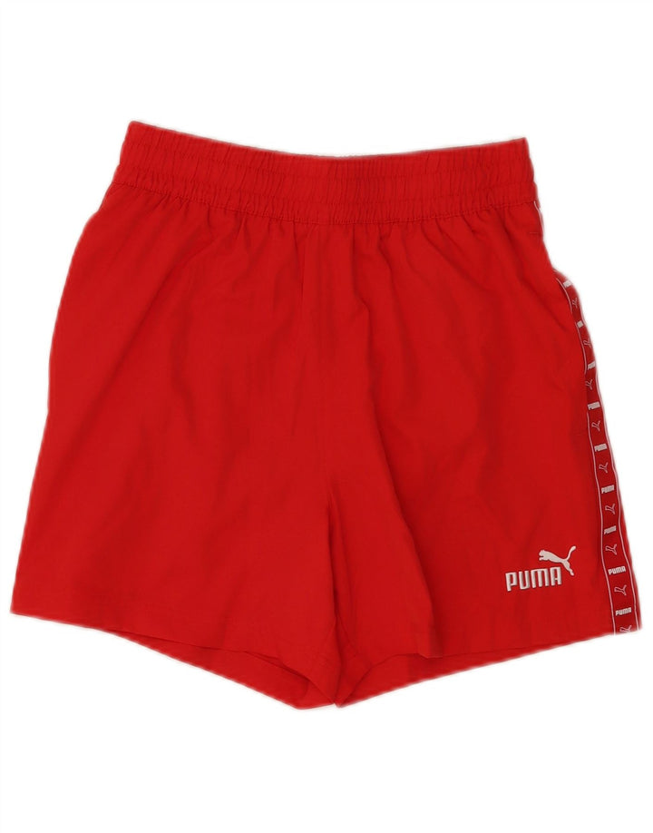 Puma Damen Graphic Sport Shorts UK 8 Small Rot Polyester