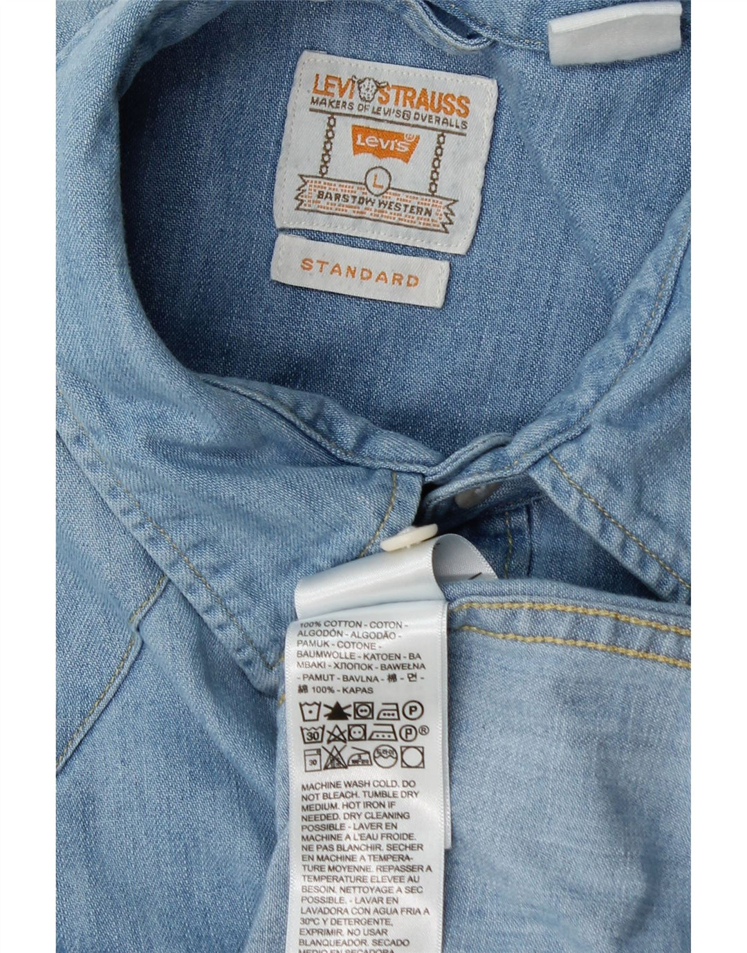 Levi's Herren-Jeanshemd mit Standard-Passform, groß, aus blauer Baumwolle