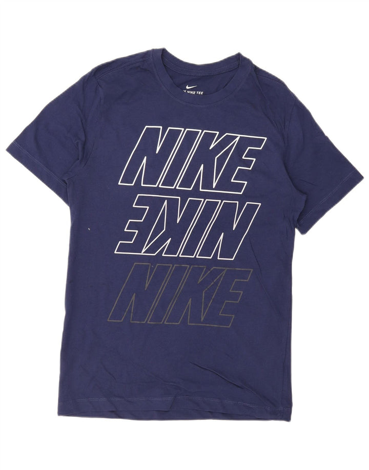 NIKE Herren-T-Shirt mit Grafik, Größe S, Marineblau, Baumwolle