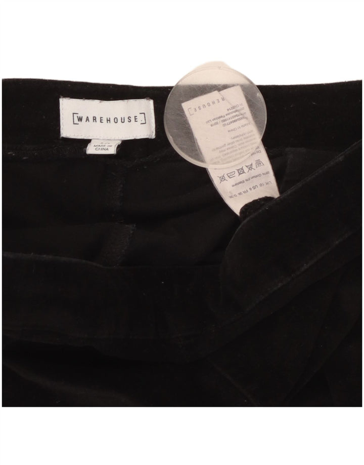 WAREHOUSE Damen Slim Velvet Freizeithose UK 10 Small W30 L27 Schwarz