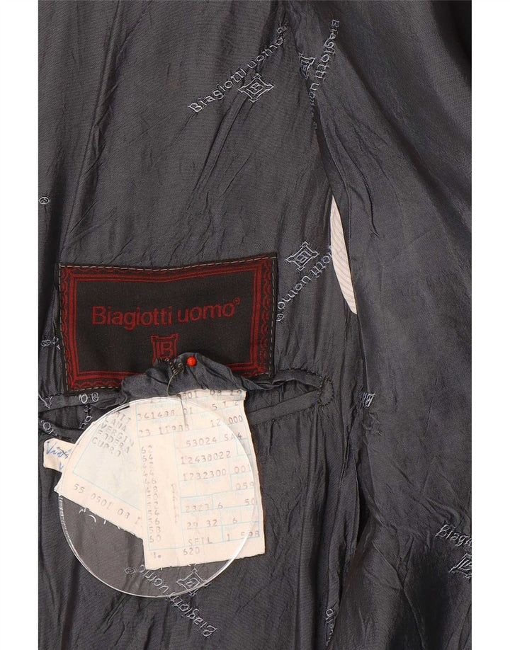 Biagiotti Herren-Blazer mit 2 Knöpfen, IT 50, große graue Wolle