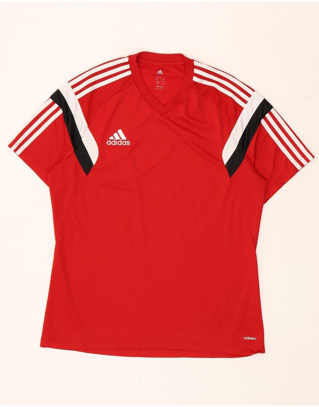 Adidas Herren Climacool T-Shirt Top, großes rotes Farbblock-Polyester