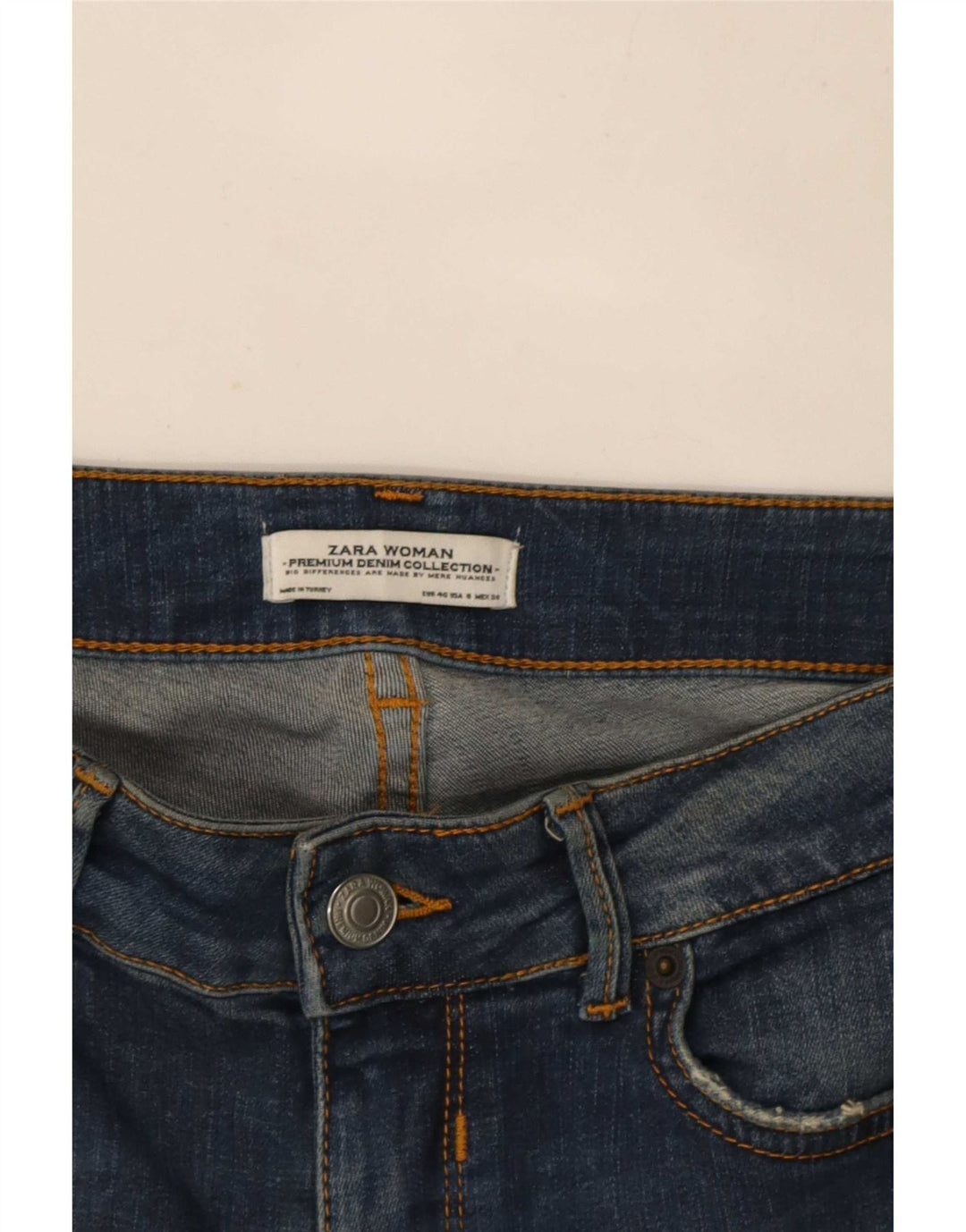 Zara Damen Distressed Skinny Jeans EU 40 Medium W30 L27 Blau