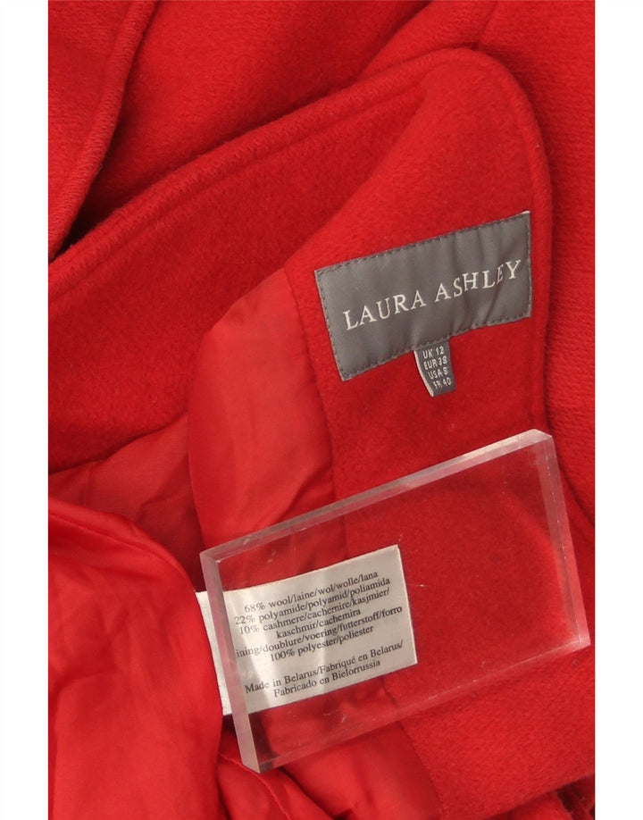 LAURA ASHLEY Womens Overcoat UK 12 Medium Red Wool Vintage Laura Ashley and Second-Hand Laura Ashley from Messina Hembry 