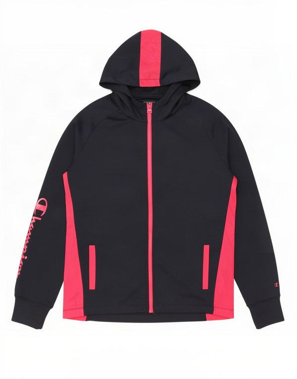 Champion Damen-Kapuzenpullover mit Reißverschluss, UK 14, Größe L, Marineblau, Farbblock