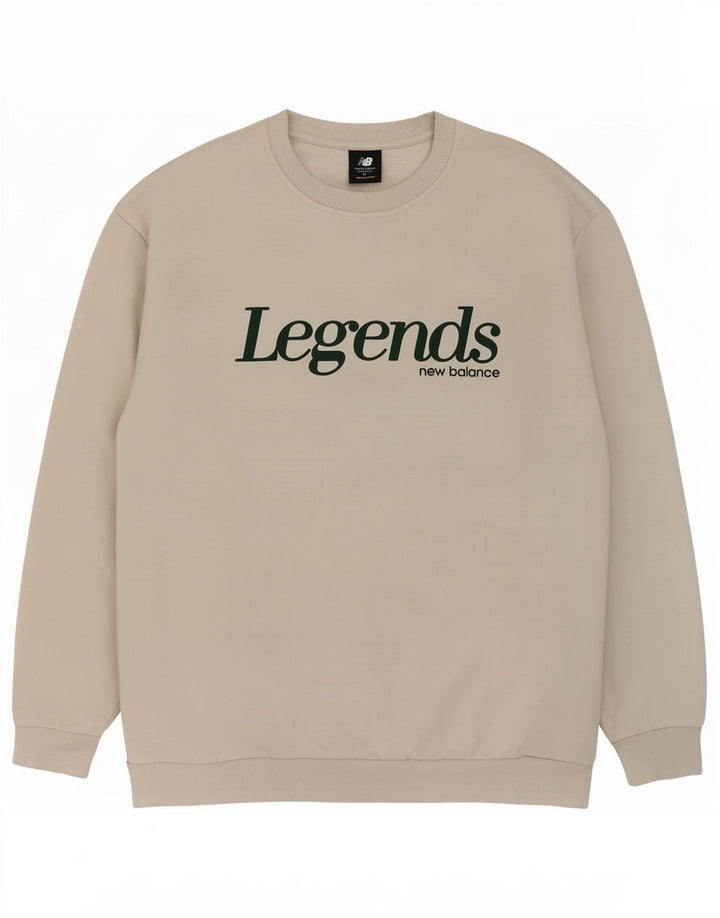 New Balance Herren-Sweatshirt mit Grafik, groß, aus weißer Baumwolle