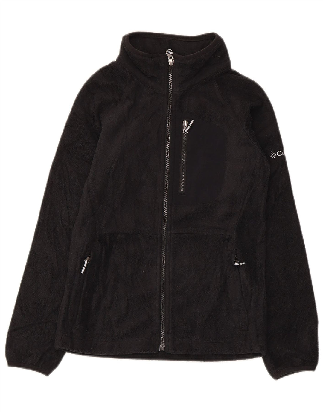 COLUMBIA Girls Fleece Jacket 10-11 Years Medium  Black Polyester