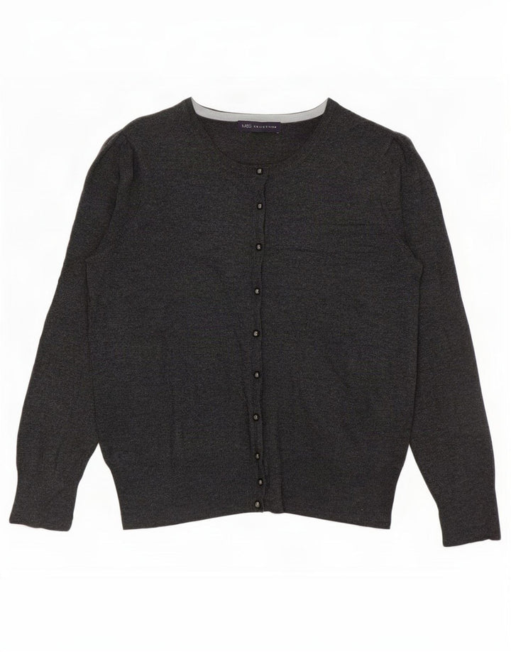 Marks & Spencer Damen Strickjacke Pullover UK 12 Mittelgraue Viskose