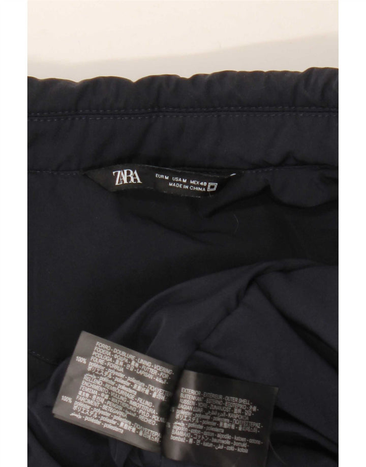Zara Herren Bomberjacke UK 38 Medium Marineblau Polyester