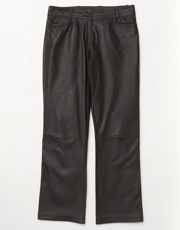 K.K.Berlin Damen Gerade Lederhose EU 40 Medium W32 L29 Schwarz