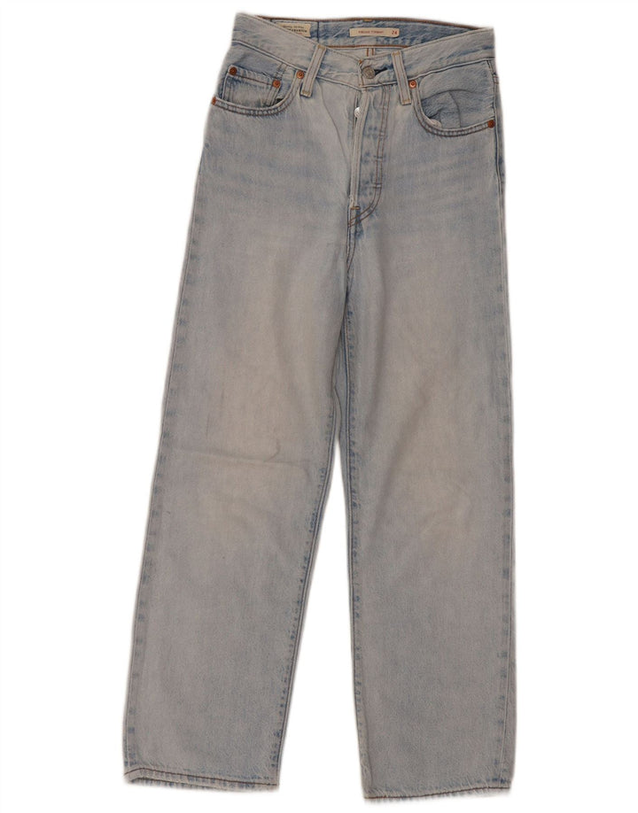 Levi's Damen Ribcage Straight Jeans W24 L26 Blaue Baumwolle