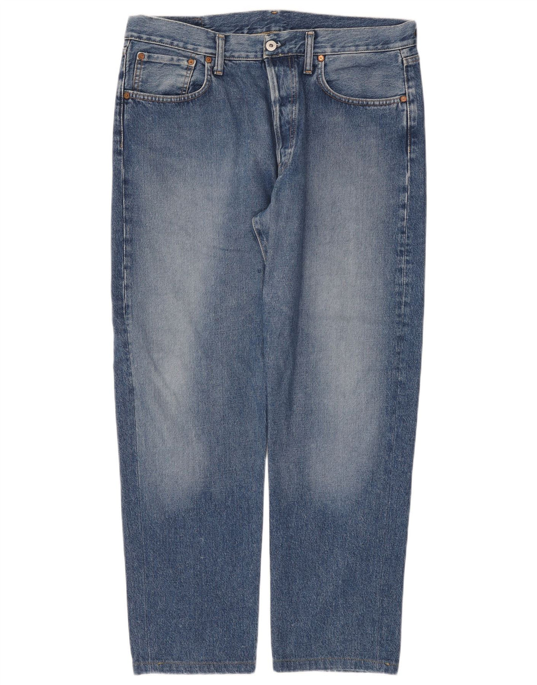 Replay Herren Straight Jeans W38 L30 Blaue Baumwolle