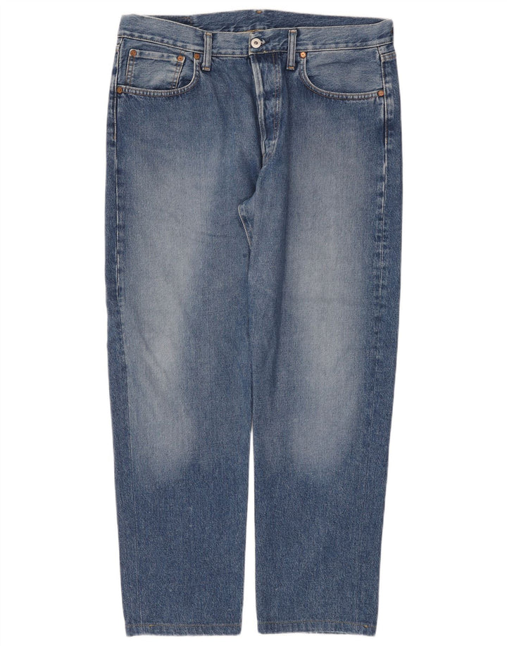 Replay Herren Straight Jeans W38 L30 Blaue Baumwolle