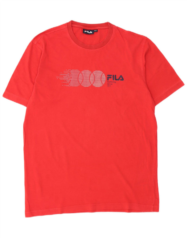 FILA Herren Grafik T-Shirt Top IT 52 Große rote Baumwolle