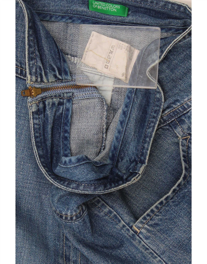 Benetton Damen Jeansrock IT 42 Medium W32 Blaue Baumwolle