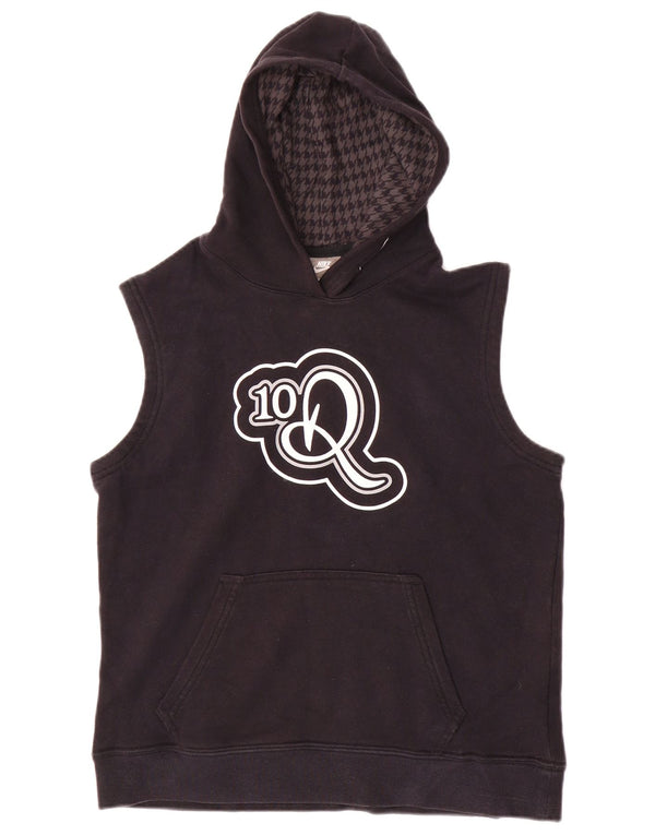 NIKE Jungen-Kapuzenpullover mit Grafik, ärmellos, 10–11 Jahre, mittlere schwarze Baumwolle