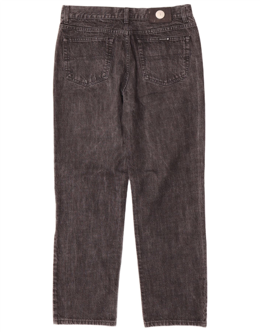 Trussardi Herren Straight Jeans W36 L32 Graue Baumwolle