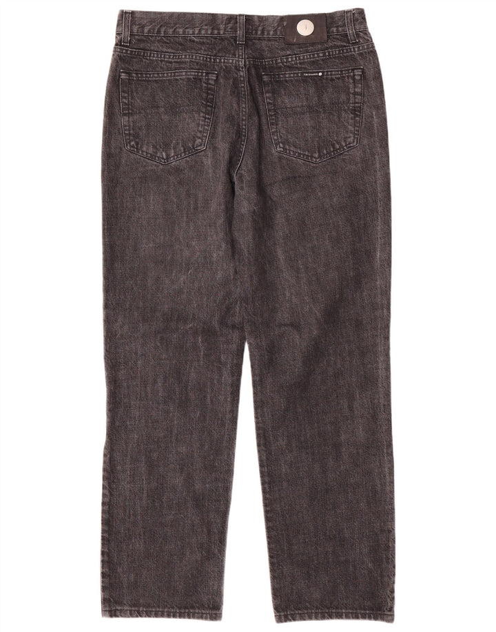 Trussardi Herren Straight Jeans W36 L32 Graue Baumwolle