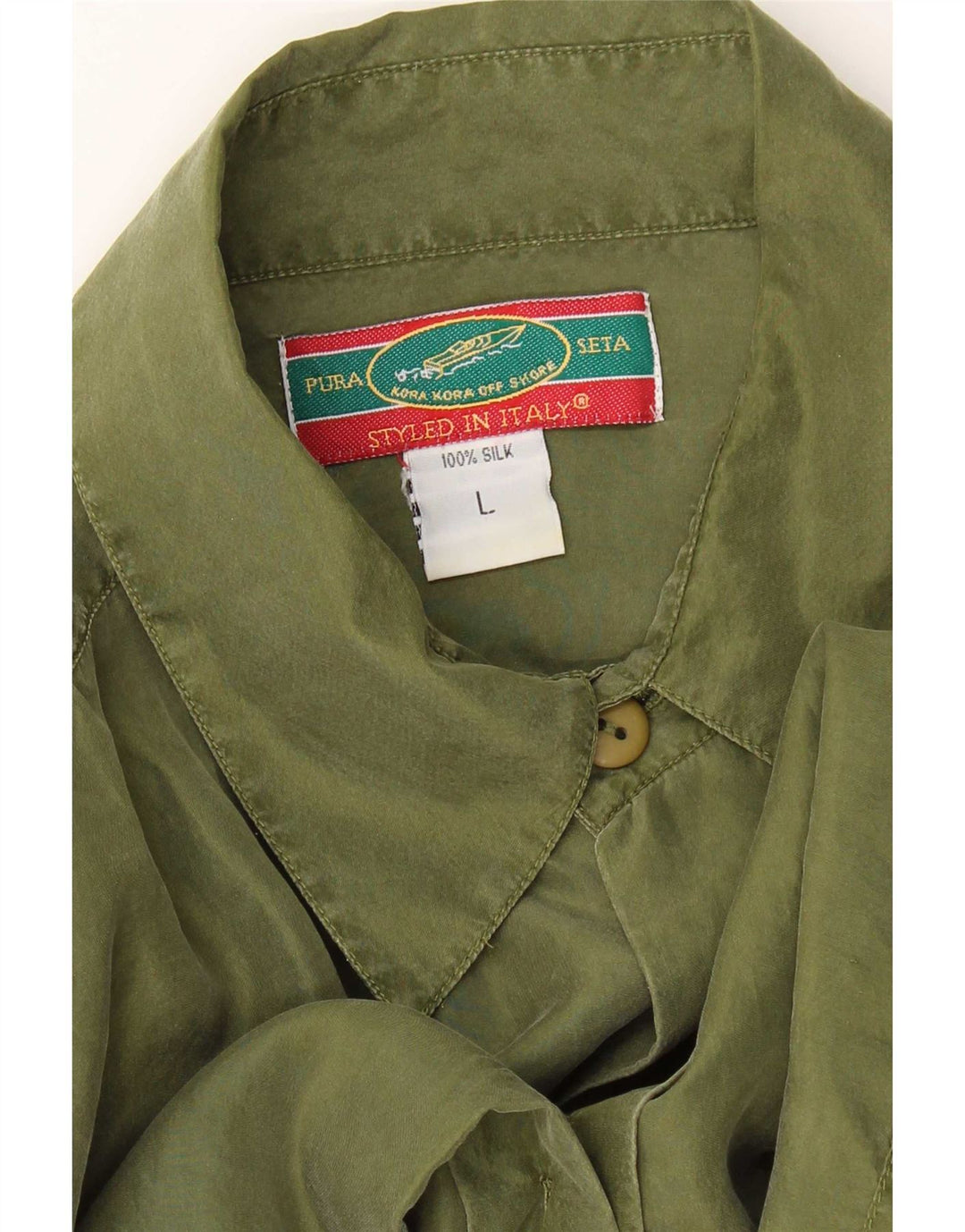 Vintage Herrenhemd Große grüne Seide