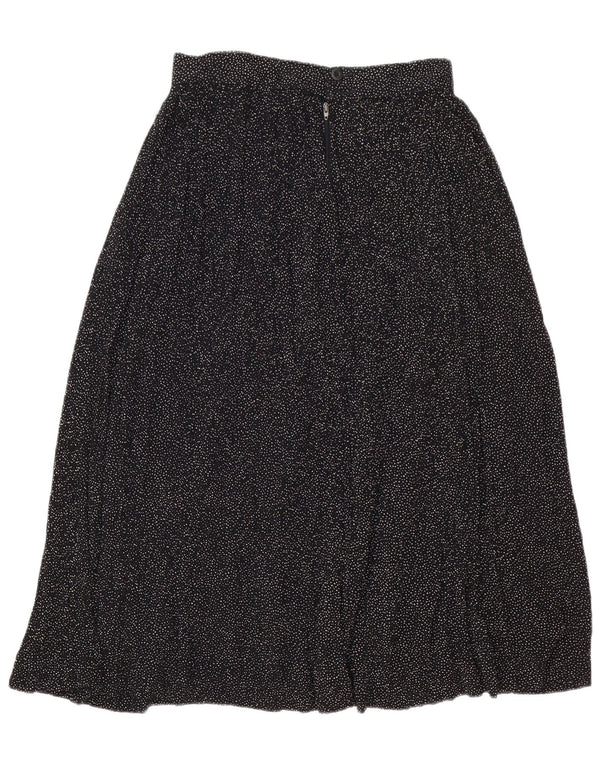 Lemon Damen Midirock IT 44 Medium W30 Schwarz gefleckte Viskose